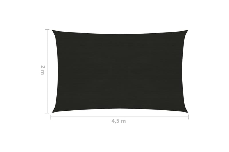 Solseil 160 g/m² svart 2x4,5 m HDPE - Svart - Hagemøbler - Solbeskyttelse - Solseil