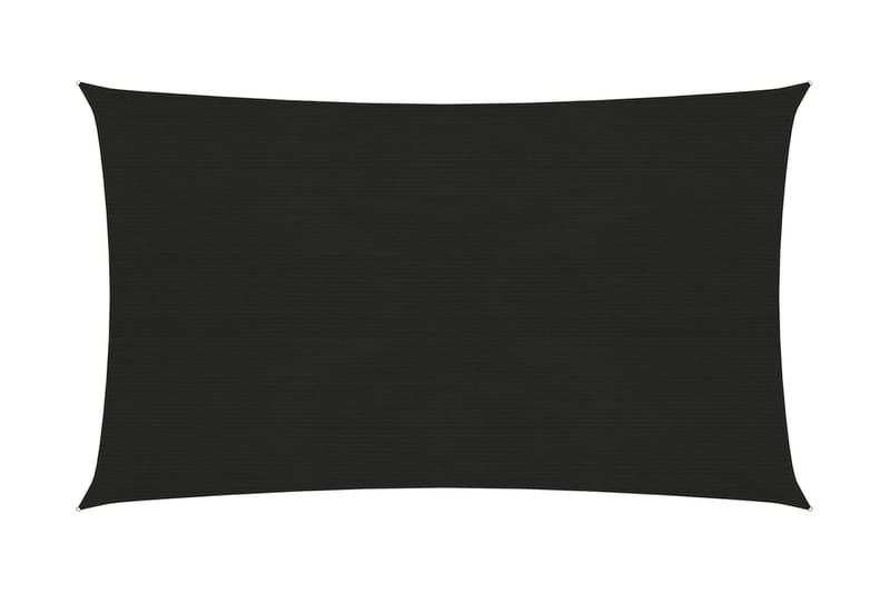 Solseil 160 g/m² svart 2x5 m HDPE - Svart - Solseil