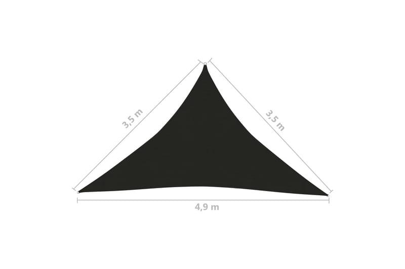 Solseil 160 g/m² svart 3,5x3,5x4,9 m HDPE - Svart - Solseil