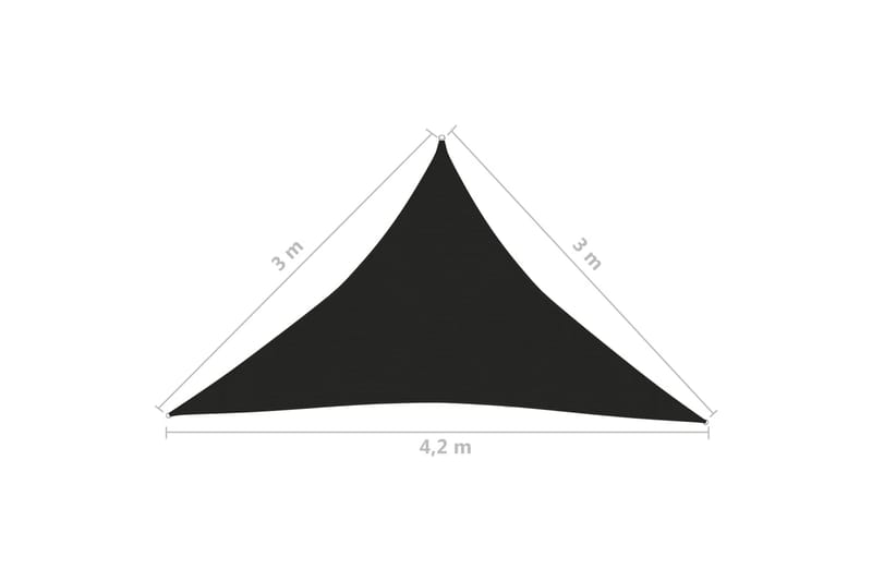 Solseil 160 g/m² svart 3x3x4,2 m HDPE - Svart - Solseil