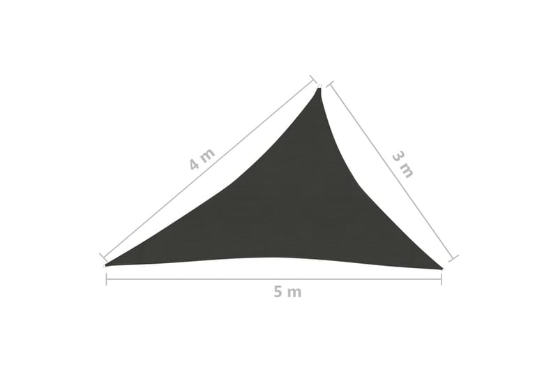 Solseil 160 g/m² svart 3x4x5 m HDPE - Svart - Solseil