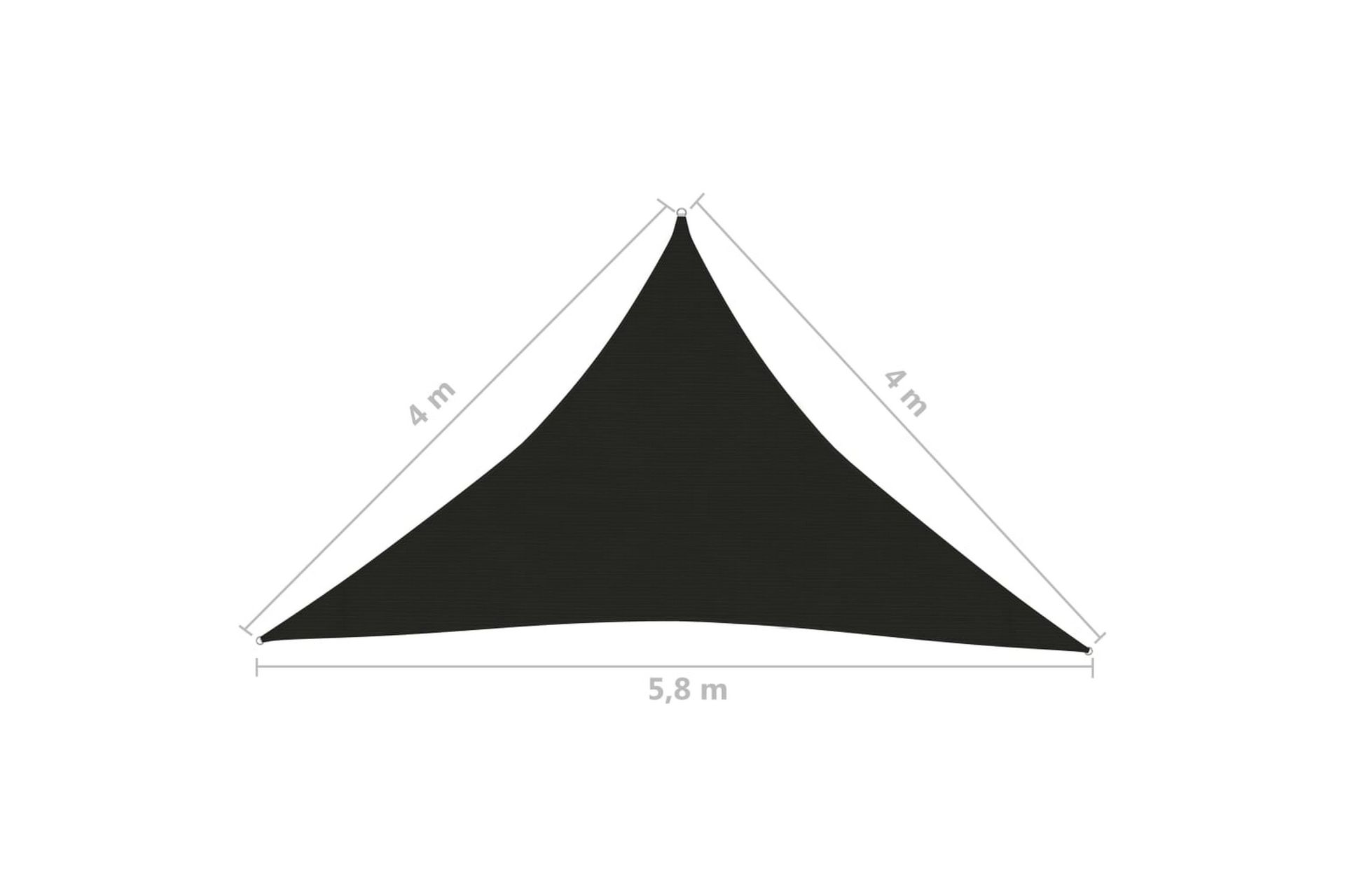 Solseil 160 g/m² svart 4x4x5,8 m HDPE - Svart - Hagemøbler - Solbeskyttelse - Solseil