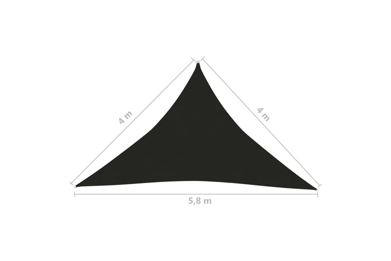 Solseil 160 g/m² svart 4x4x5,8 m HDPE - Svart - Solseil