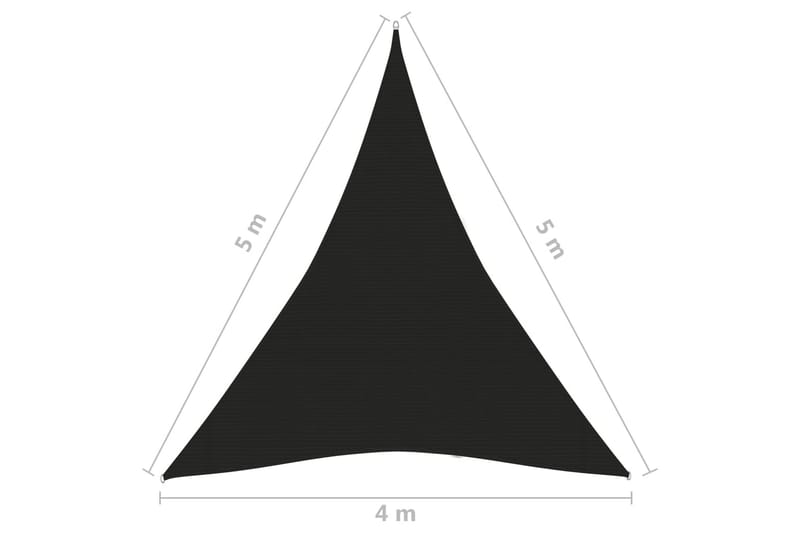 Solseil 160 g/m² svart 4x5x5 m HDPE - Svart - Solseil