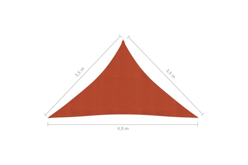 Solseil 160 g/m² terrakotta 3,5x3,5x4,9 m HDPE - Solseil