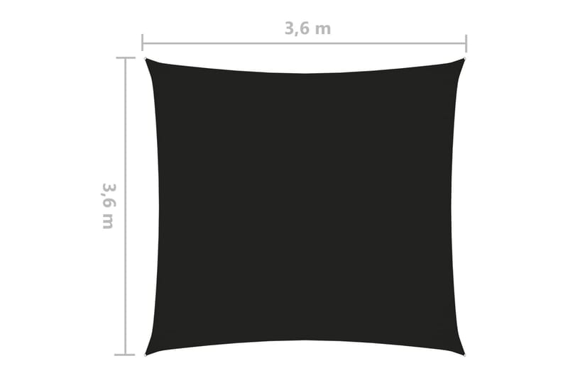 Solseil oxfordstoff firkantet 3,6x3,6 m svart - Svart - Solseil