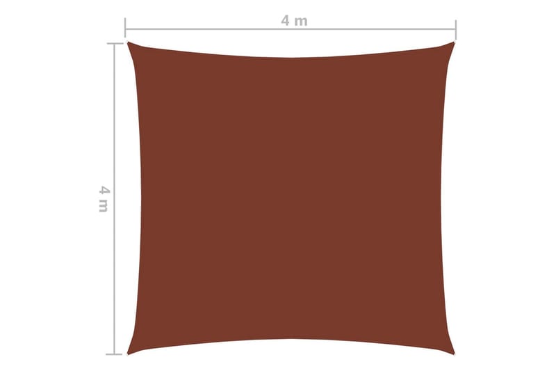 Solseil oxfordstoff firkantet 4x4 m terrakotta - Solseil