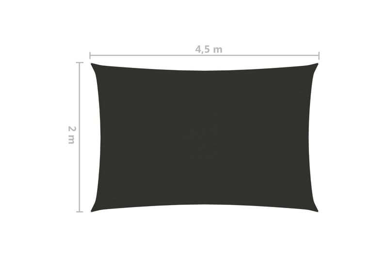 Solseil oxfordstoff rektangulær 2x4,5 m antrasitt - Antrasittgrå - Solseil