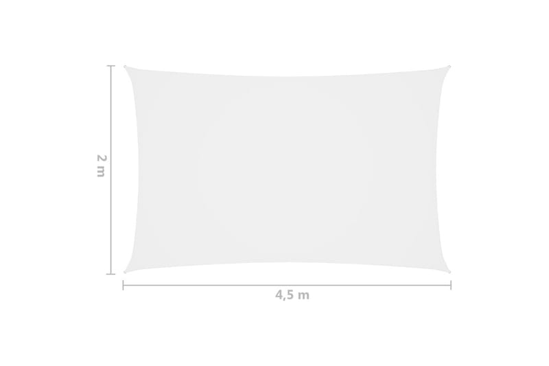 Solseil oxfordstoff rektangulær 2x4,5 m hvit - Hvit - Solseil