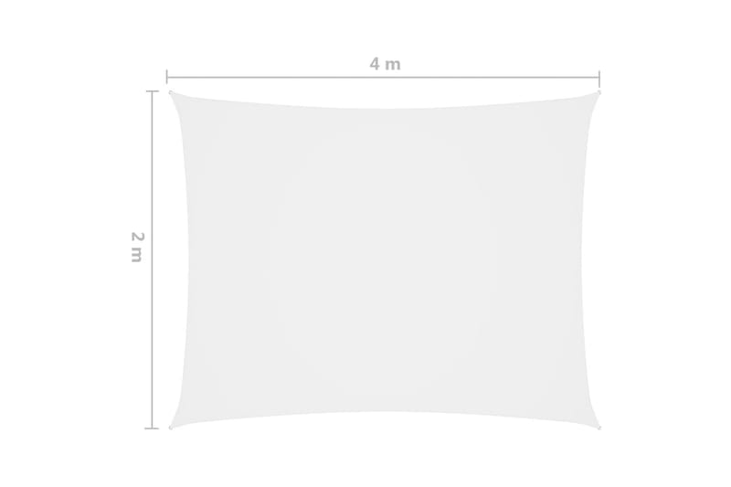 Solseil oxfordstoff rektangulær 2x4 m hvit - Hvit - Solseil