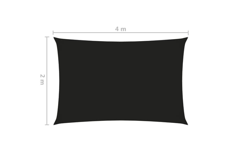 Solseil oxfordstoff rektangulær 2x4 m svart - Svart - Solseil