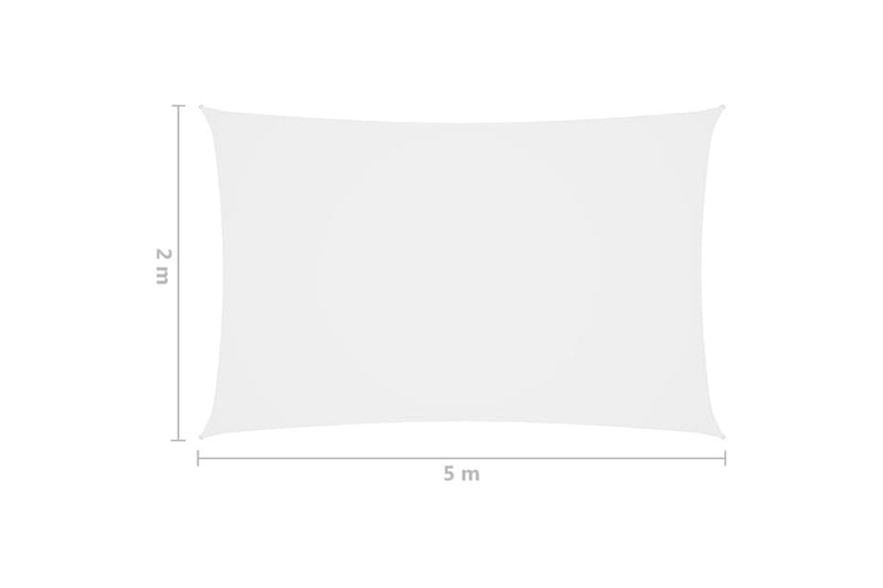 Solseil oxfordstoff rektangulær 2x5 m hvit - Hvit - Solseil