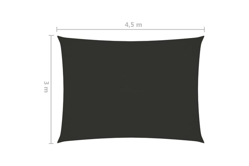Solseil oxfordstoff rektangulær 3x4,5 m antrasitt - Antrasittgrå - Solseil