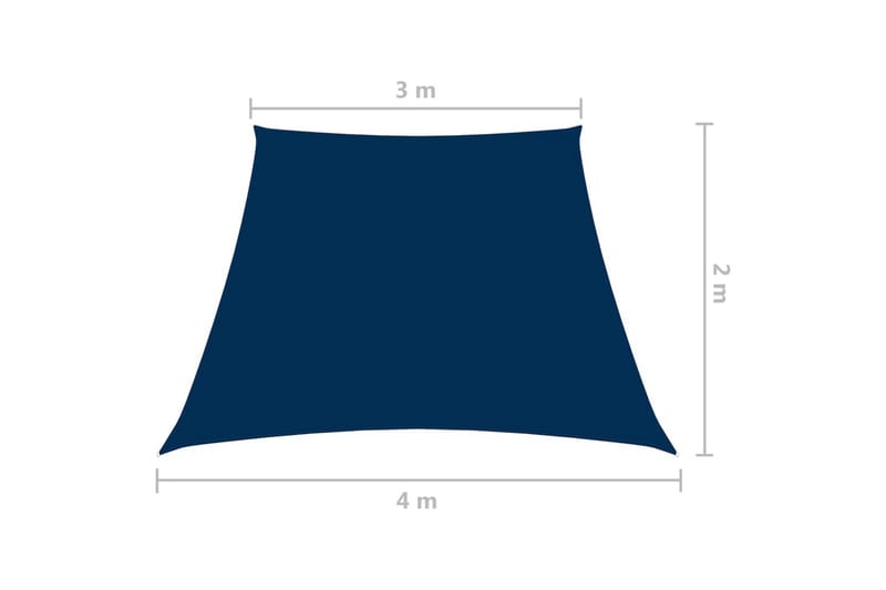 Solseil oxfordstoff trapesformet 3/4x2 m blå - Blå - Solseil