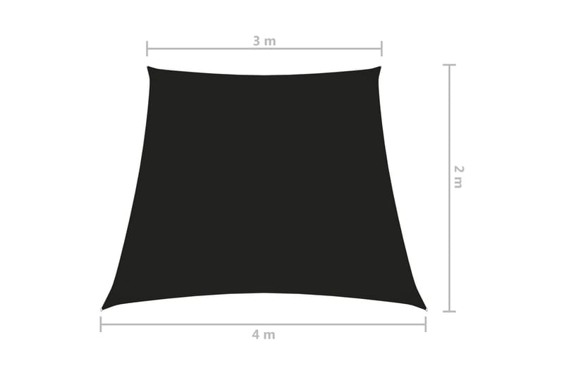 Solseil oxfordstoff trapesformet 3/4x2 m svart - Svart - Hagemøbler - Solbeskyttelse - Solseil