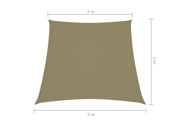 Solseil oxfordstoff trapesformet 4/5x4 m beige - Beige - Solseil