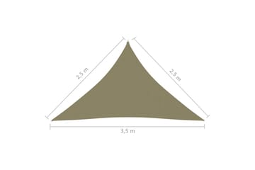 Solseil oxfordstoff trekantet 2,5x2,5x3,5 m beige - Beige - Hagemøbler - Solbeskyttelse - Solseil