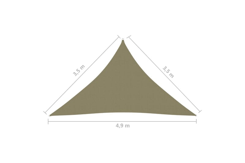 Solseil oxfordstoff trekantet 3,5x3,5x4,9 m beige - Beige - Hagemøbler - Solbeskyttelse - Solseil