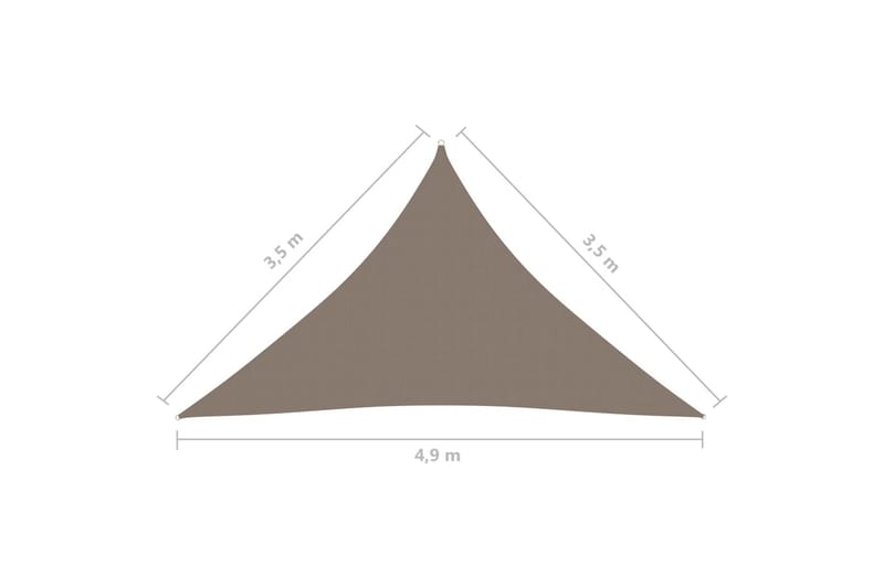 Solseil oxfordstoff trekantet 3,5x3,5x4,9 m gråbrun - Taupe - Hagemøbler - Solbeskyttelse - Solseil