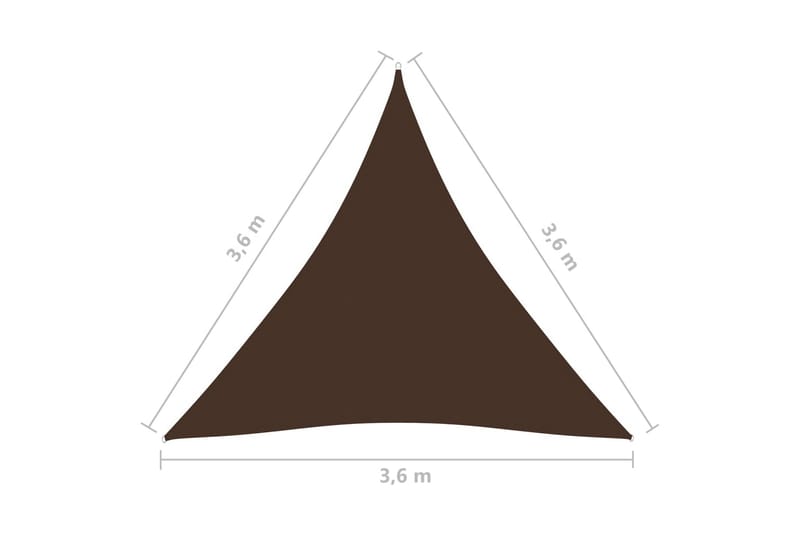 Solseil oxfordstoff trekantet 3,6x3,6x3,6 m brun - Brun - Hagemøbler - Solbeskyttelse - Solseil