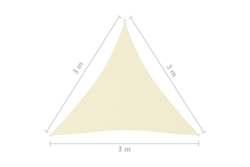 Solseil oxfordstoff trekantet 3x3x3 m kremhvit - Krem - Solseil
