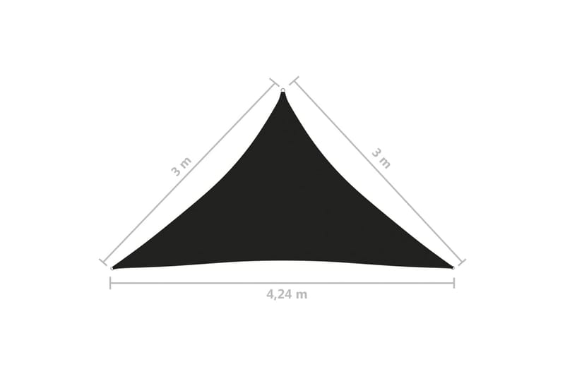 Solseil oxfordstoff trekantet 3x3x4,24 m svart - Svart - Solseil