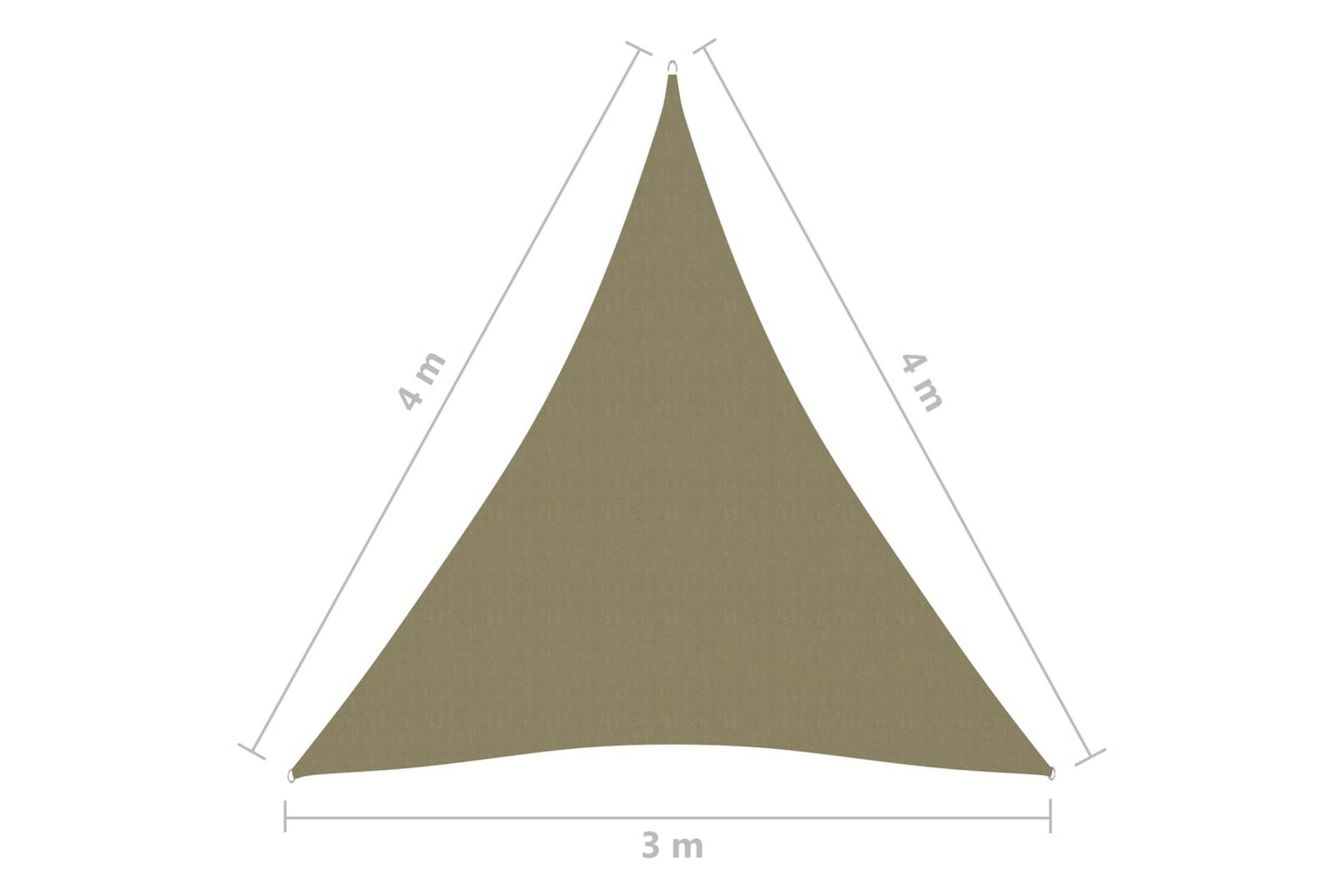 Solseil oxfordstoff trekantet 3x4x4 m beige - Beige - Hagemøbler - Solbeskyttelse - Solseil