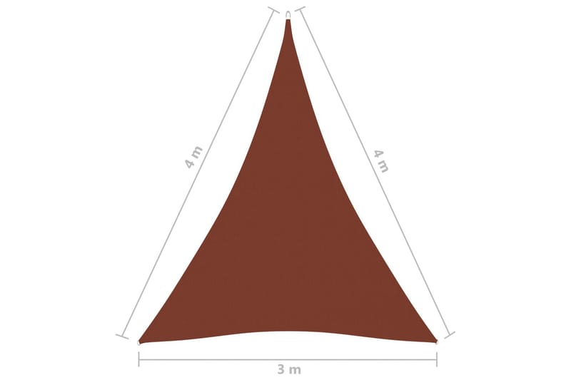 Solseil oxfordstoff trekantet 3x4x4 m terrakotta - Solseil