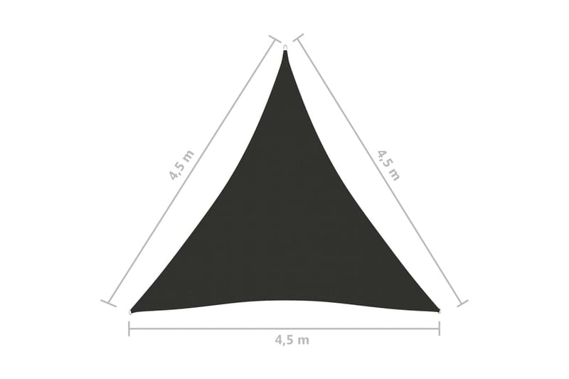Solseil oxfordstoff trekantet 4,5x4,5x4,5 m antrasitt - Antrasittgrå - Solseil