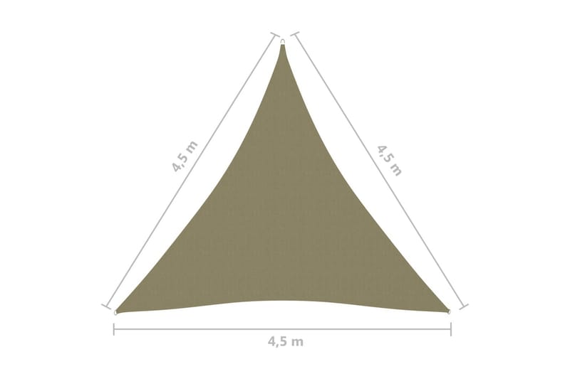 Solseil oxfordstoff trekantet 4,5x4,5x4,5 m beige - Beige - Solseil