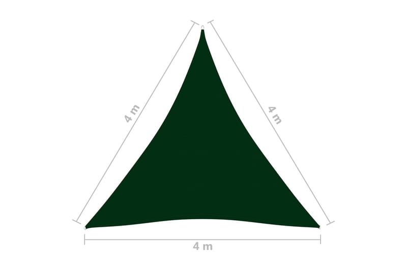 Solseil oxfordstoff trekantet 4x4x4 m mørkegrønn - grønn - Solseil