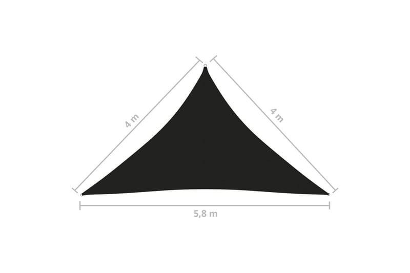 Solseil oxfordstoff trekantet 4x4x5,8 m svart - Svart - Solseil