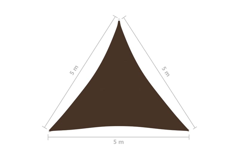 Solseil oxfordstoff trekantet 5x5x5 m brun - Brun - Solseil
