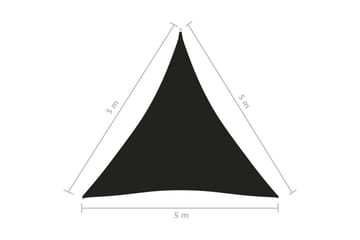 Solseil oxfordstoff trekantet 5x5x5 m svart - Svart - Hagemøbler - Solbeskyttelse - Solseil