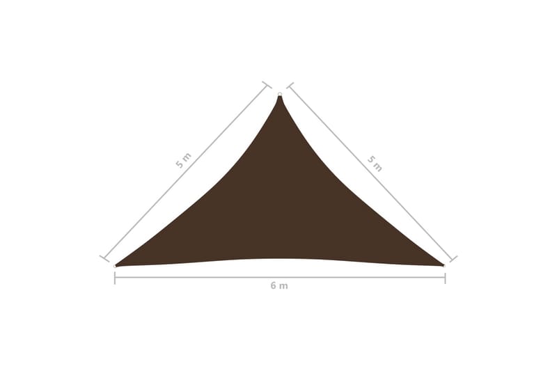 Solseil oxfordstoff trekantet 5x5x6 m brun - Brun - Hagemøbler - Solbeskyttelse - Solseil