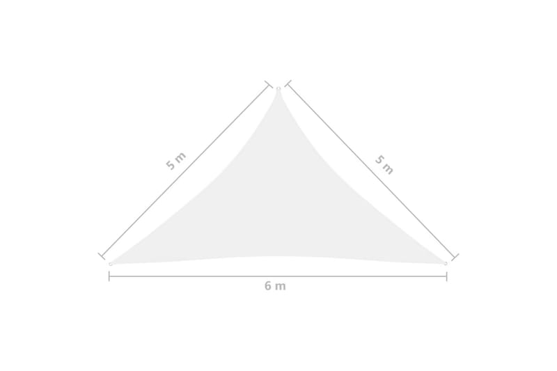 Solseil oxfordstoff trekantet 5x5x6 m hvit - Hvit - Solseil