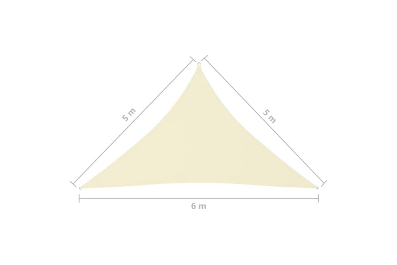 Solseil oxfordstoff trekantet 5x5x6 m kremhvit - Krem - Solseil