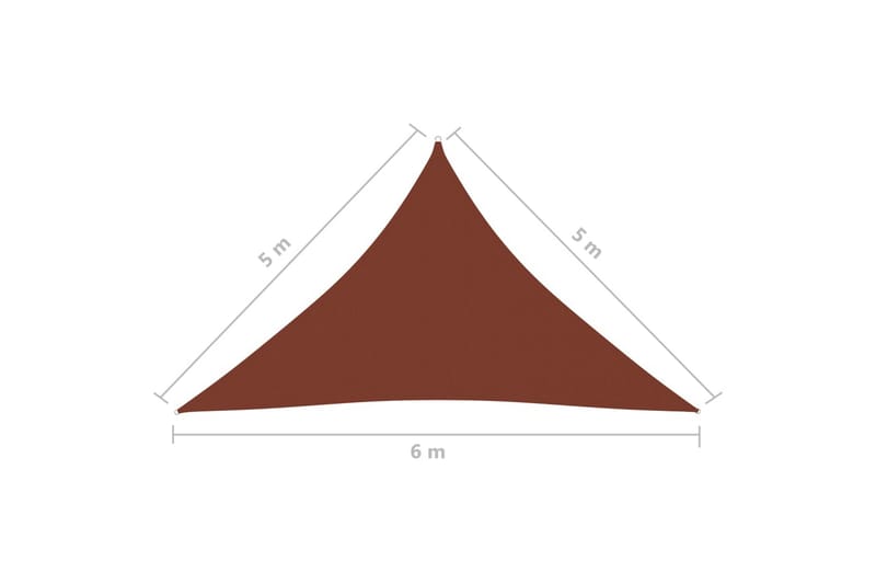 Solseil oxfordstoff trekantet 5x5x6 m terrakotta - Hagemøbler - Solbeskyttelse - Solseil