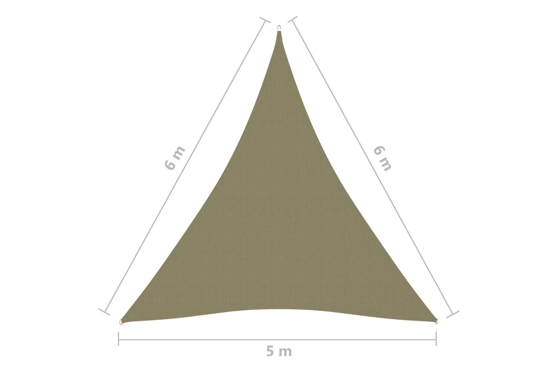 Solseil oxfordstoff trekantet 5x6x6 m beige - Beige - Hagemøbler - Solbeskyttelse - Solseil