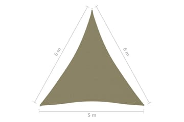 Solseil oxfordstoff trekantet 5x6x6 m beige - Beige - Hagemøbler - Solbeskyttelse - Solseil
