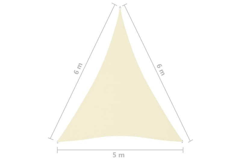 Solseil oxfordstoff trekantet 5x6x6 m kremhvit - Krem - Solseil