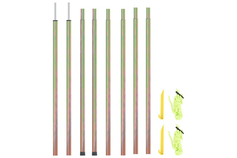 Solseilstang 2 stk 200 cm galvanisert stål - Gull - Hagemøbler - Solbeskyttelse - Solseil