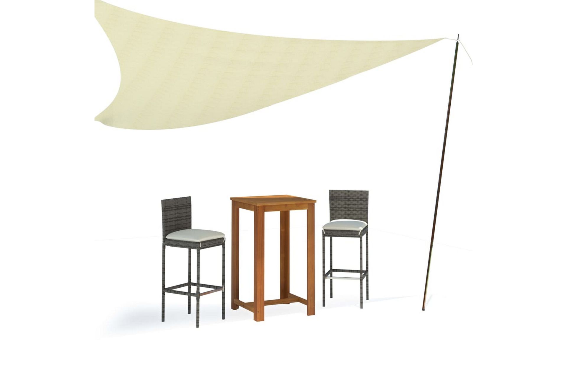 Solseilstang 2 stk 200 cm galvanisert stål - Gull - Hagemøbler - Solbeskyttelse - Solseil