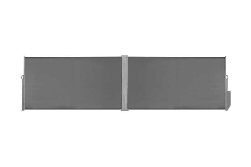 Uttrekkbar sidemarkise 160x600 cm grå - Hagemøbler - Solbeskyttelse - Solseil