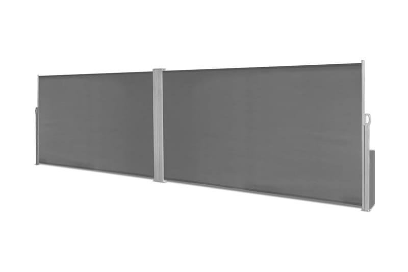 Uttrekkbar sidemarkise 160x600 cm grå - Hagemøbler - Solbeskyttelse - Solseil