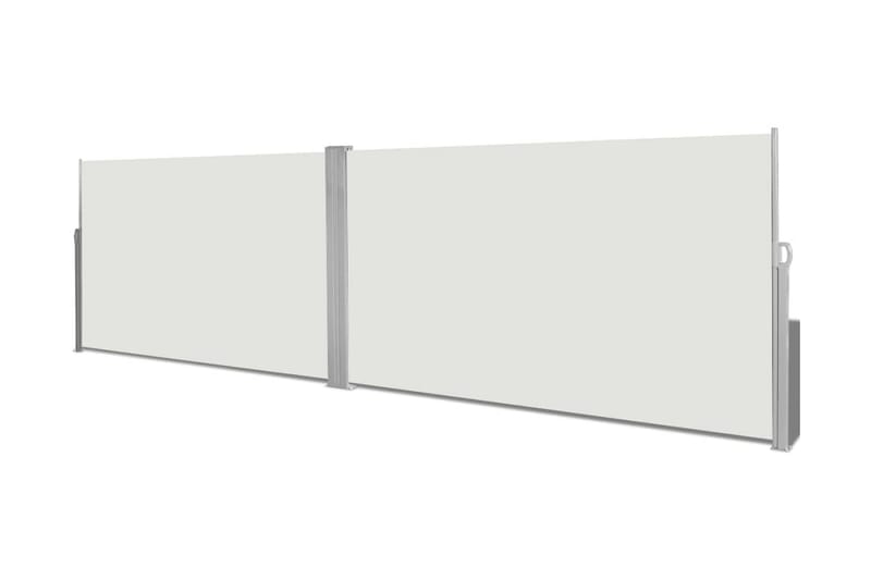 Uttrekkbar sidemarkise 160x600 cm kremhvit - Solseil