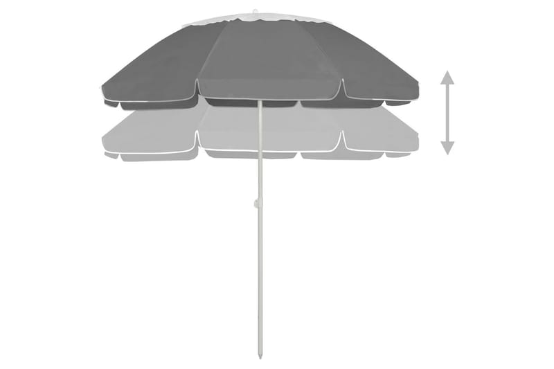 Strandparasoll antrasitt 300 cm - Antrasittgrå - Hagemøbler - Solbeskyttelse - Parasoller