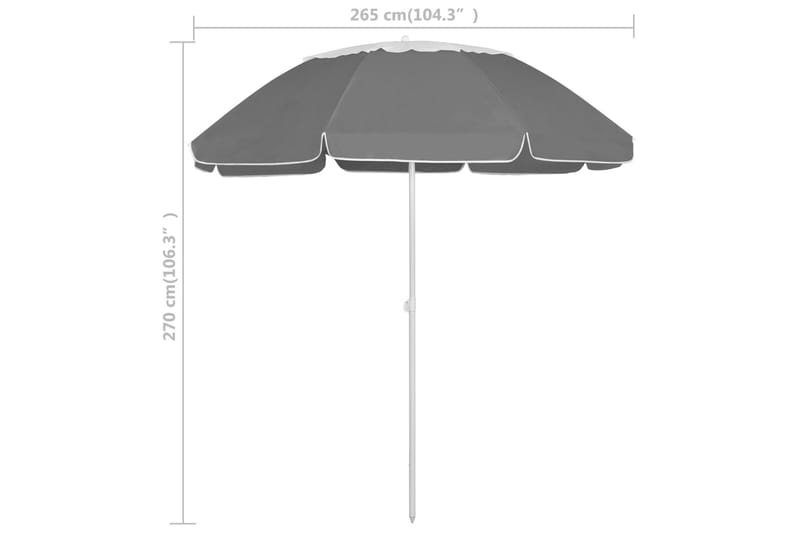 Strandparasoll antrasitt 300 cm - Antrasittgrå - Hagemøbler - Solbeskyttelse - Parasoller