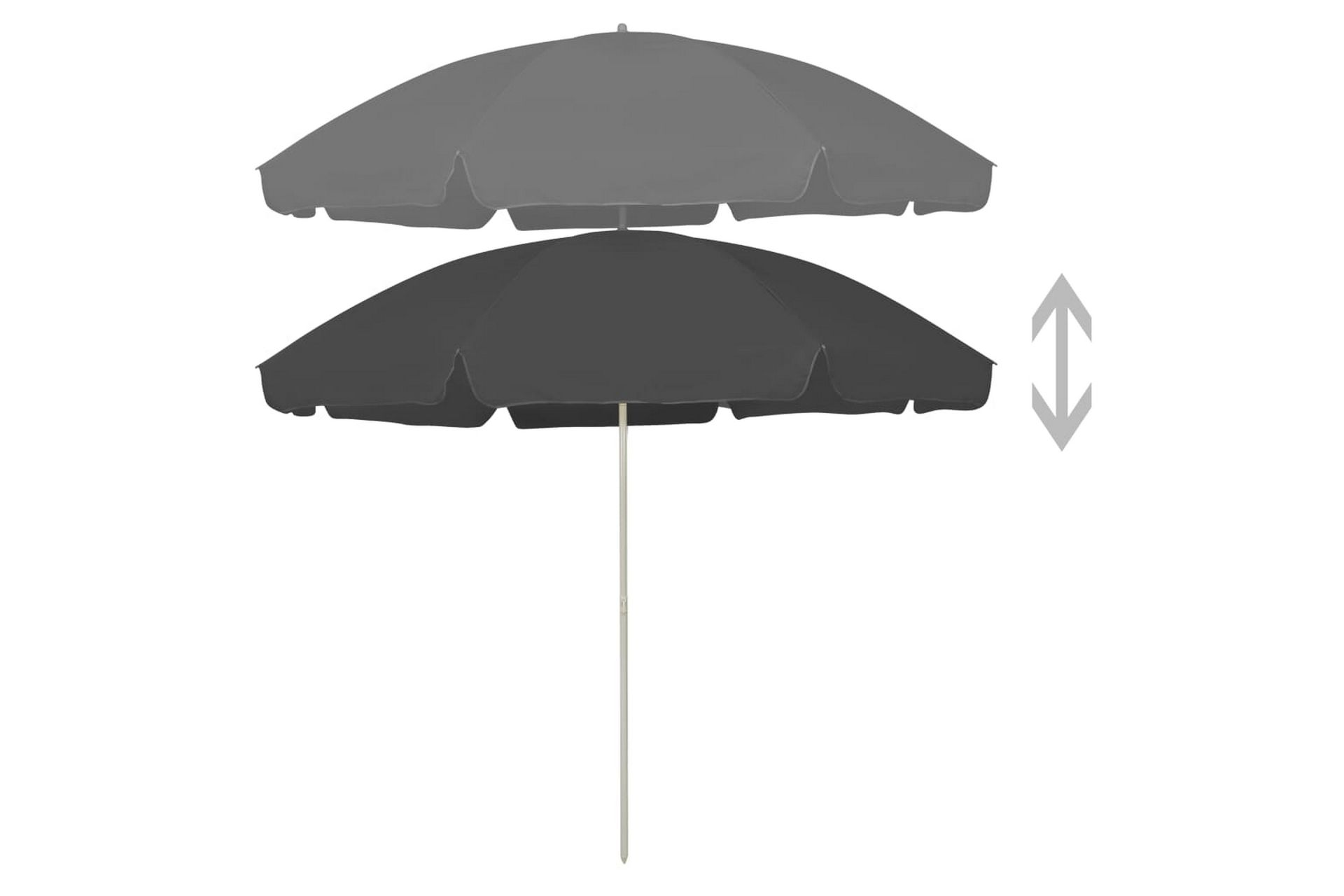 Strandparasoll antrasitt 300 cm - Antrasittgrå - Hagemøbler - Solbeskyttelse - Parasoller