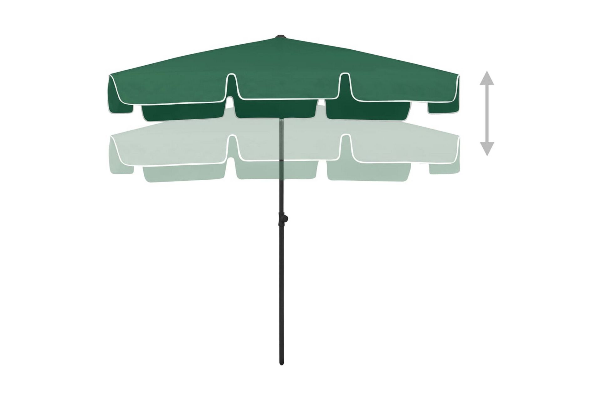 Strandparasoll grønn 200x125 cm - grønn - Hagemøbler - Solbeskyttelse - Parasoller